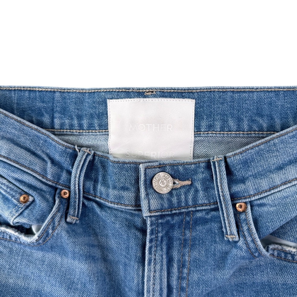 MOTHER The Insider Ankle Chew Jeans Womens 27 Destroyed Bills Wash Superior